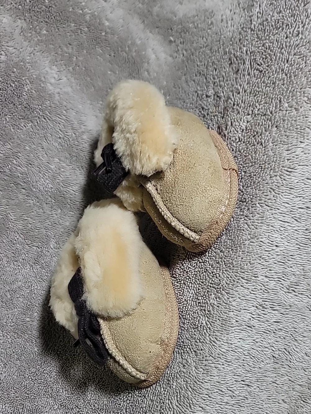 Vintage Handcrafted Babies Sheepskin Slippers